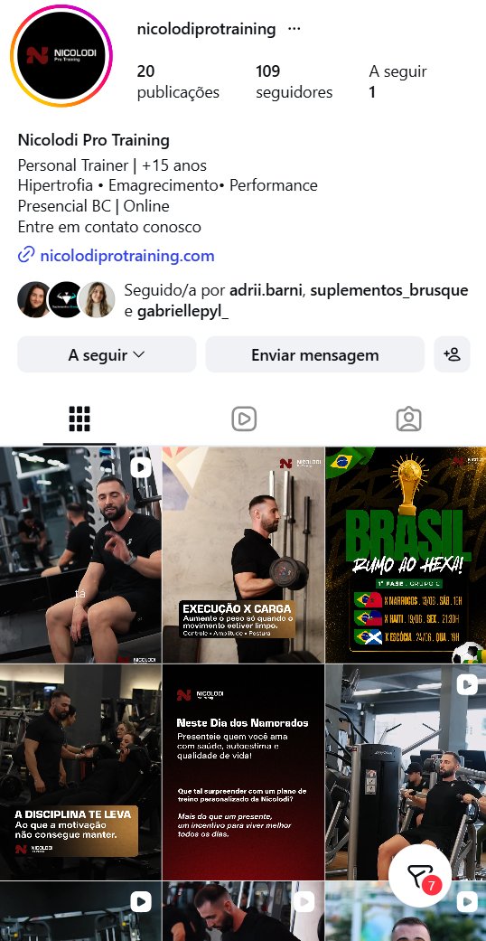 Instagram @nicolodiprotraining